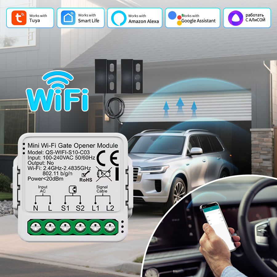 Smart Home Voice Assistant - Tuya Smart Garage Door Switch Module