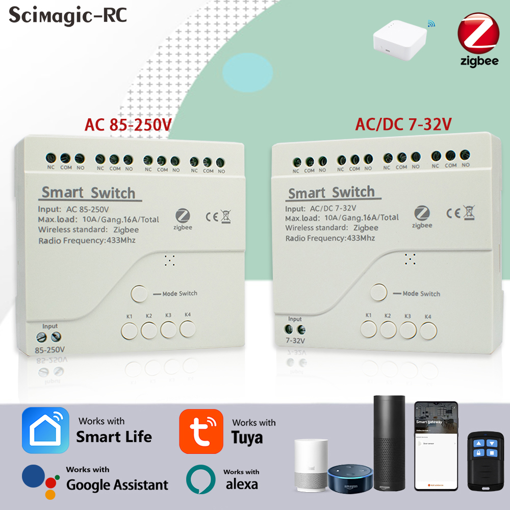 Smart Home Assistant - 4CH Zigbee Tuya Smart Home Relay