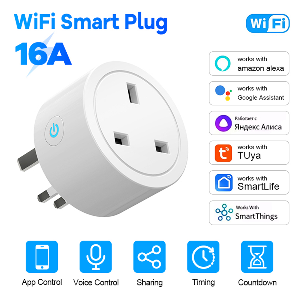 Smart Home Voice Assistant - WiFi Smart Plug 16A UK Socket