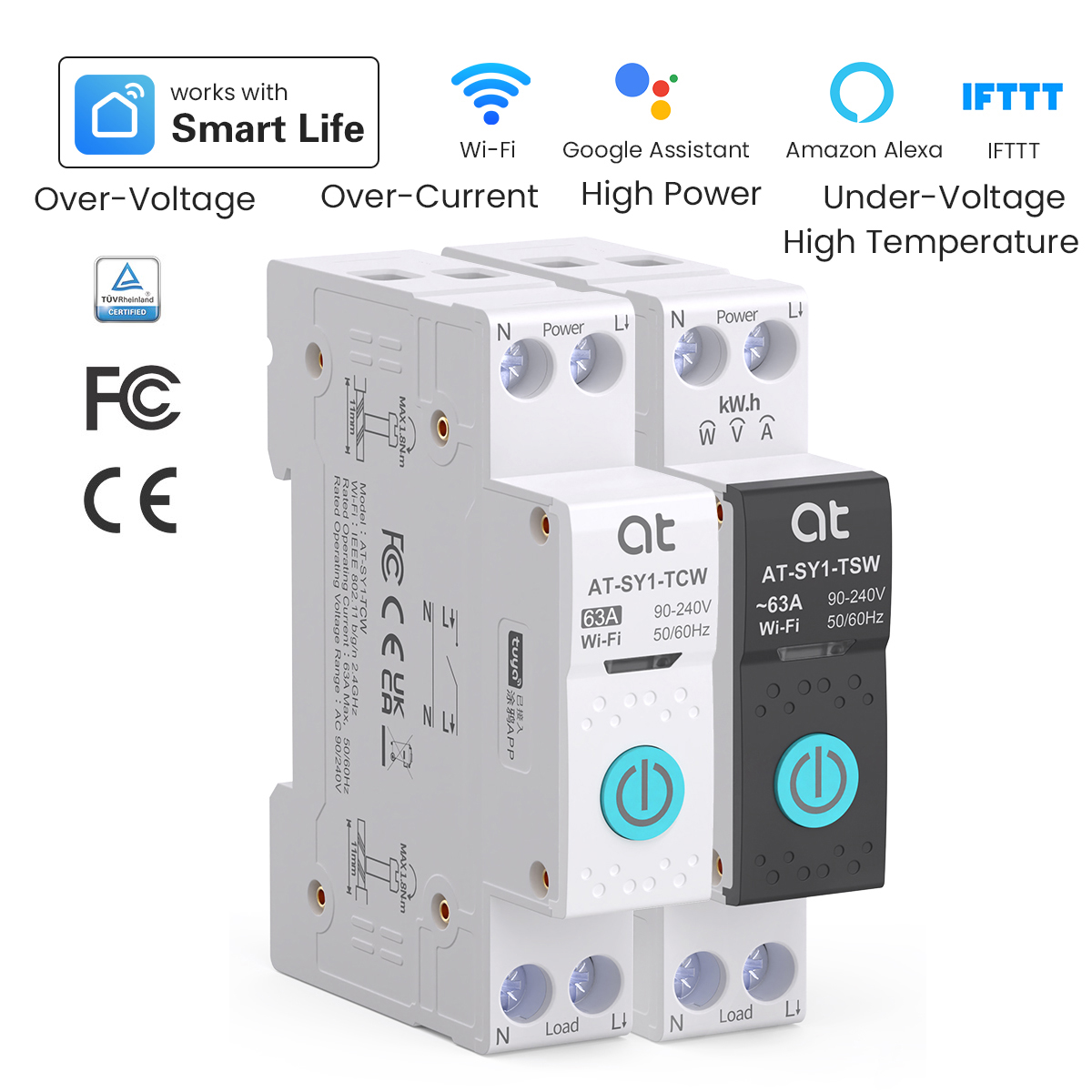 Smart Light Switch - Tuya WiFi Circuit Breaker Smart 1P+N