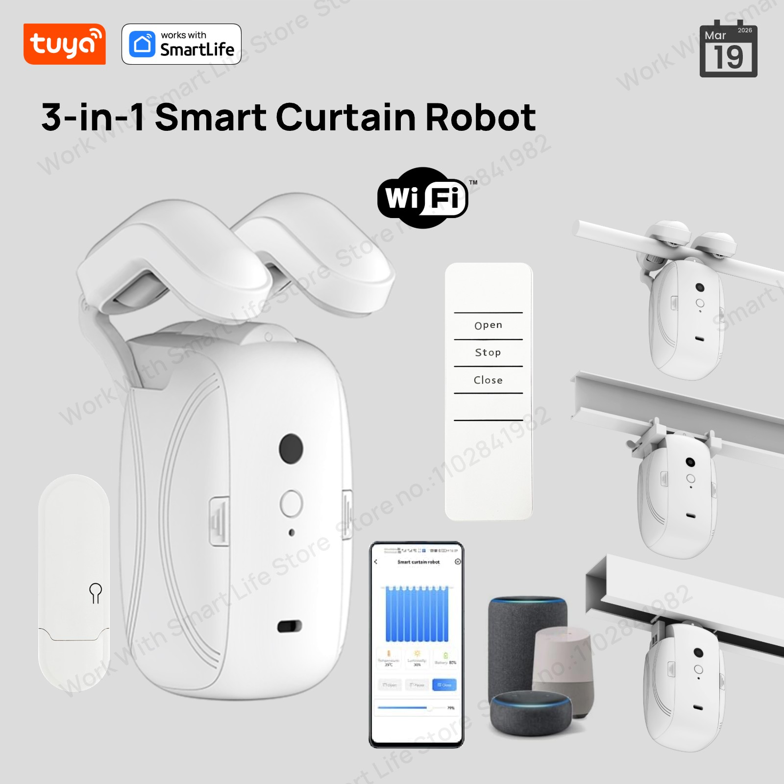 Smart Curtain Robot - 1/2PCS Tuya Smart WiFi Curtain Robot