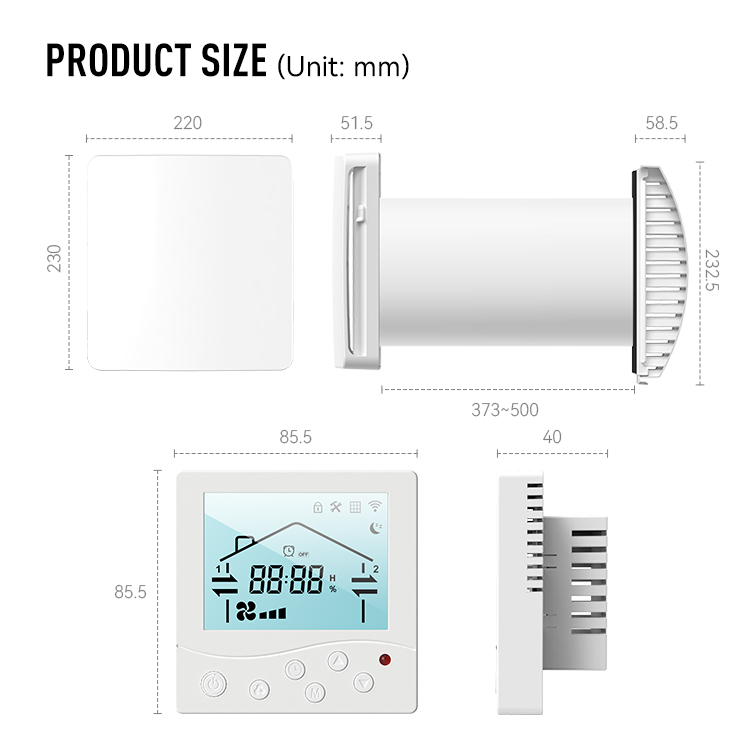 Smart Home Energy App - LCD Display Heat Recovery Ventilator ERV