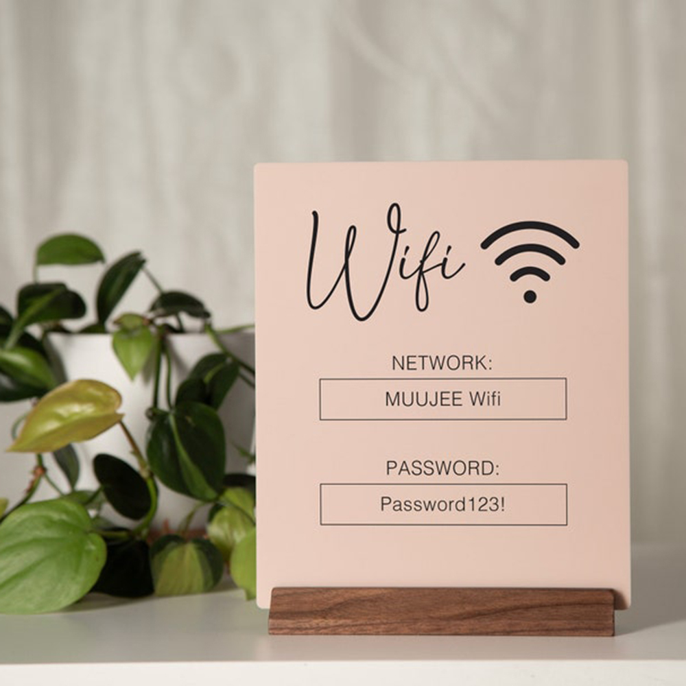 Airbnb Smart Home - Custom WiFi QR Code Acrylic Table