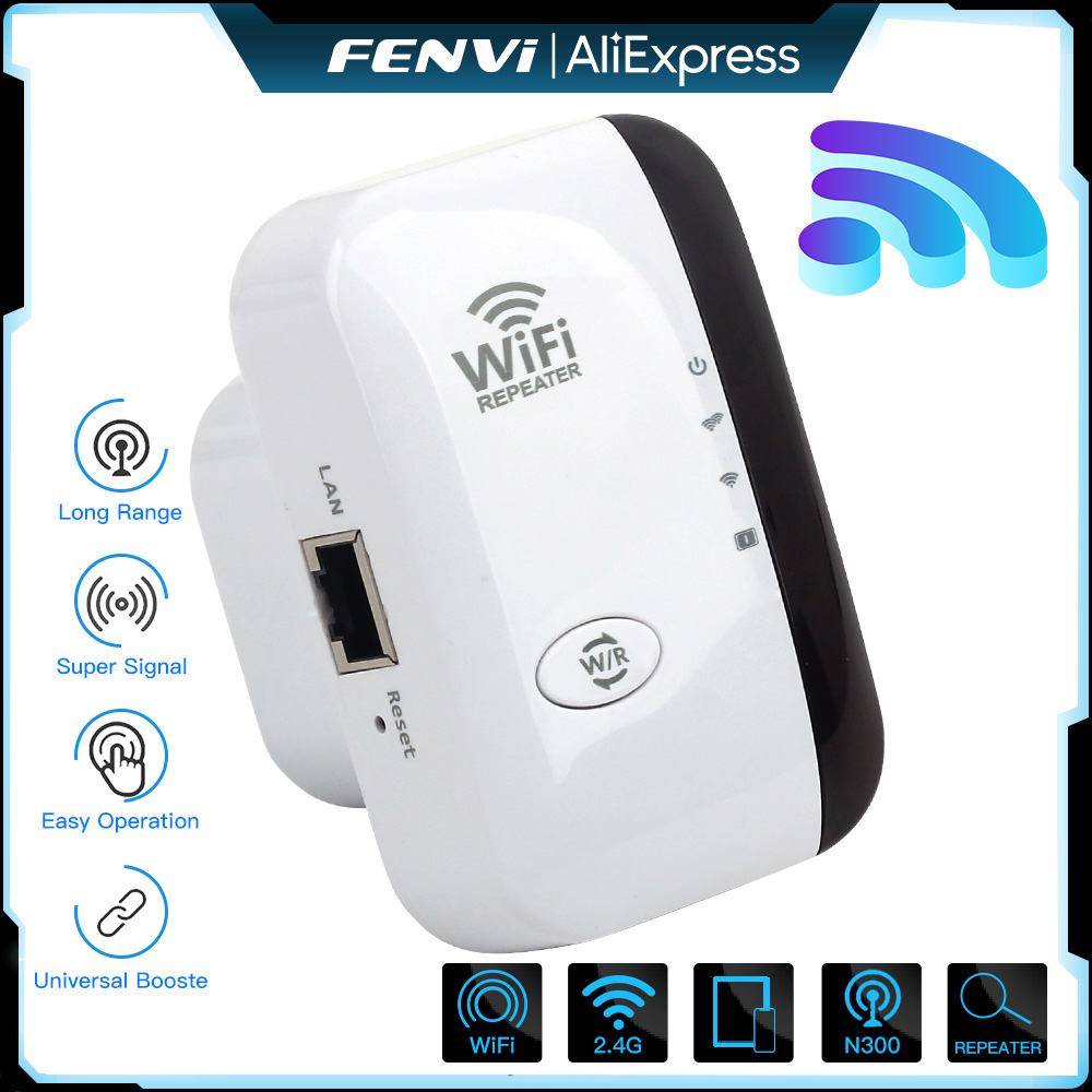 Smart Home Network - FENVI Wireless WiFi Repeater 300Mbps 2.4Ghz