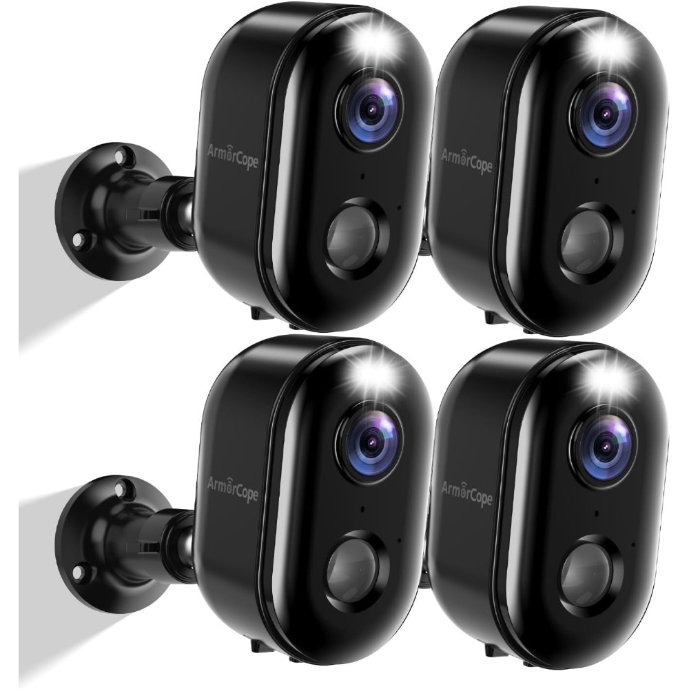 Smart Home Speaker - Outdoor Security Cameras, 2K Night Vision,