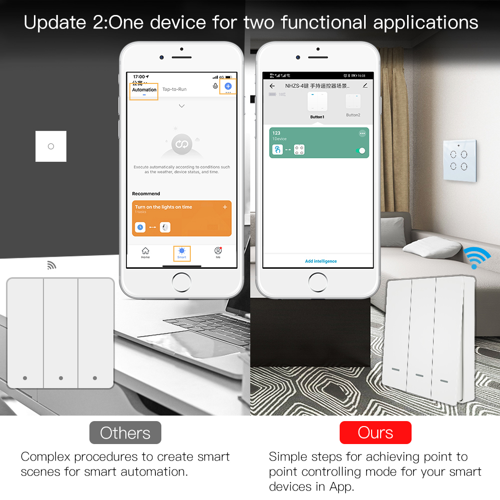 MOES Tuya ZigBee Scene Switch  - Smart Light Switch review and price