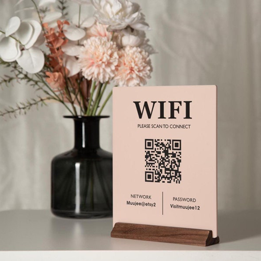 Hot Sale WiFi QR Code Acrylic  - Airbnb Smart Home review and price