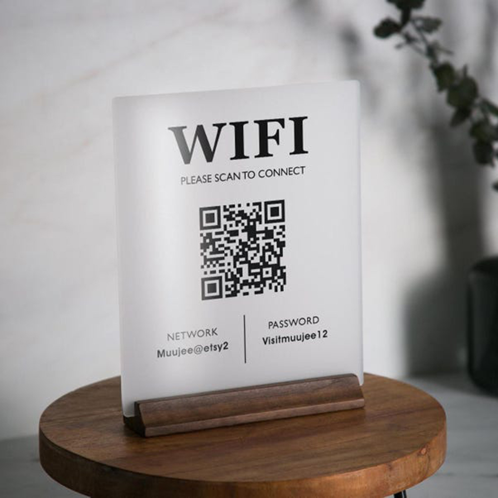 Hot Sale WiFi QR Code Acrylic  - Airbnb Smart Home review and price