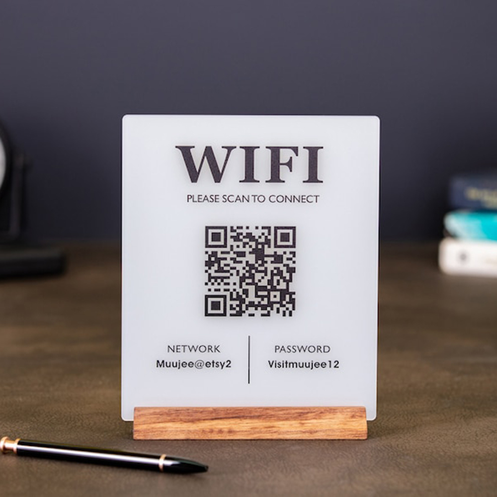Hot Sale WiFi QR Code Acrylic  - Airbnb Smart Home review and price