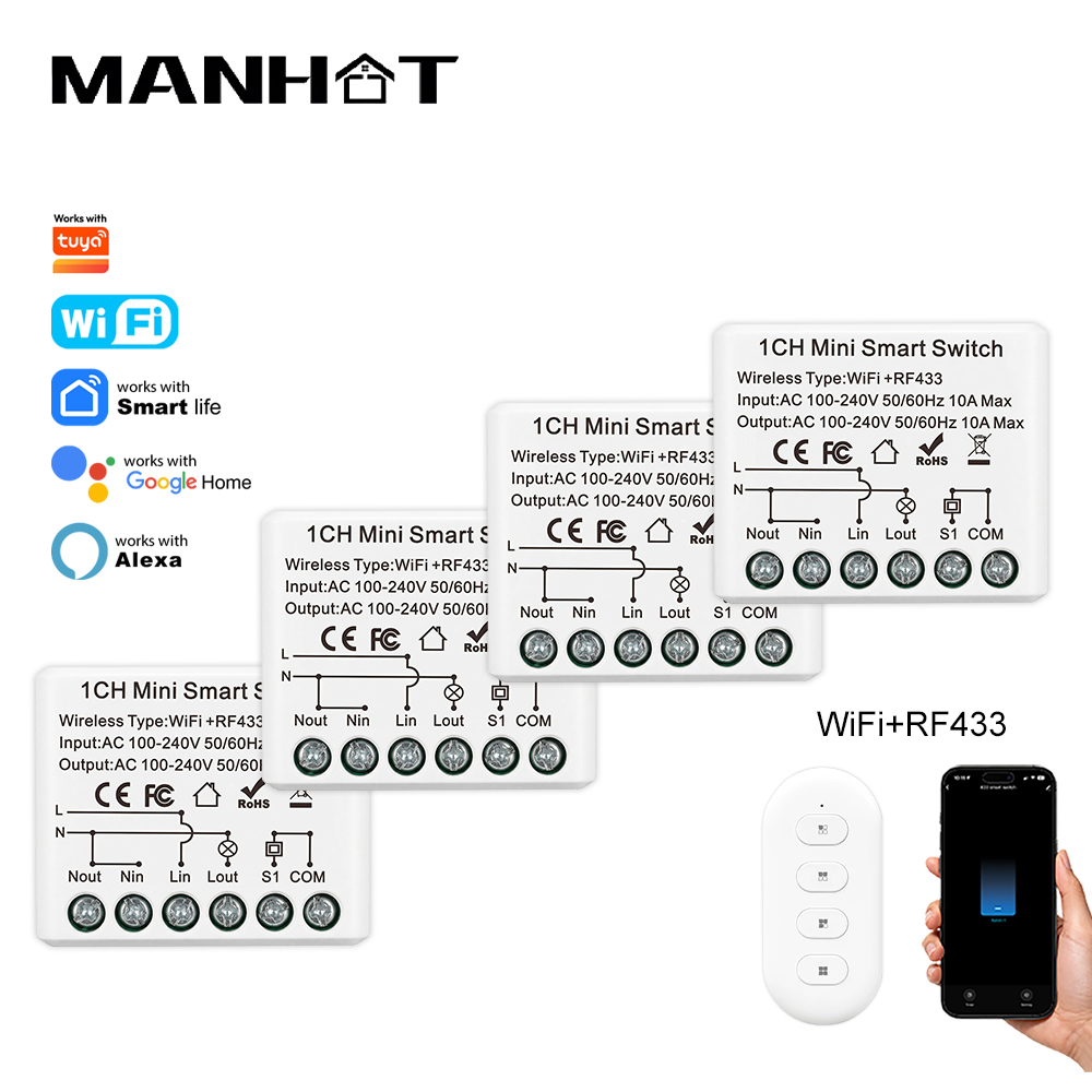 10A Mini WIFI Smart Switch RF4 - Smart Home Voice Assistant review and price